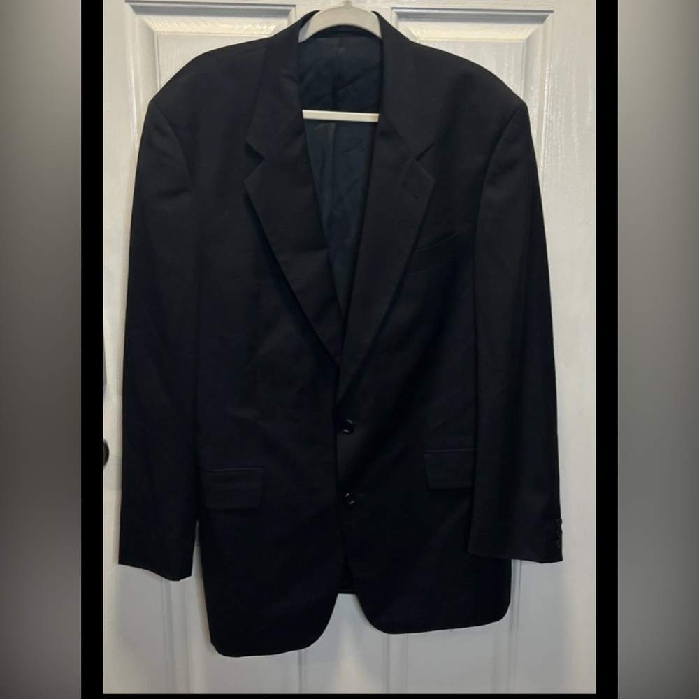 HUGO BOSS 44L Black Blazer Super 100 Virgin Wool Jacket Apollo Acropolis